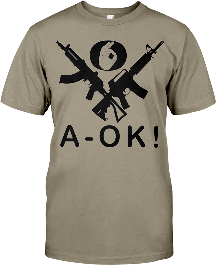 A Ok Hand Black Rifles Men's T Shirt - Shirt (900x1125), Png Download