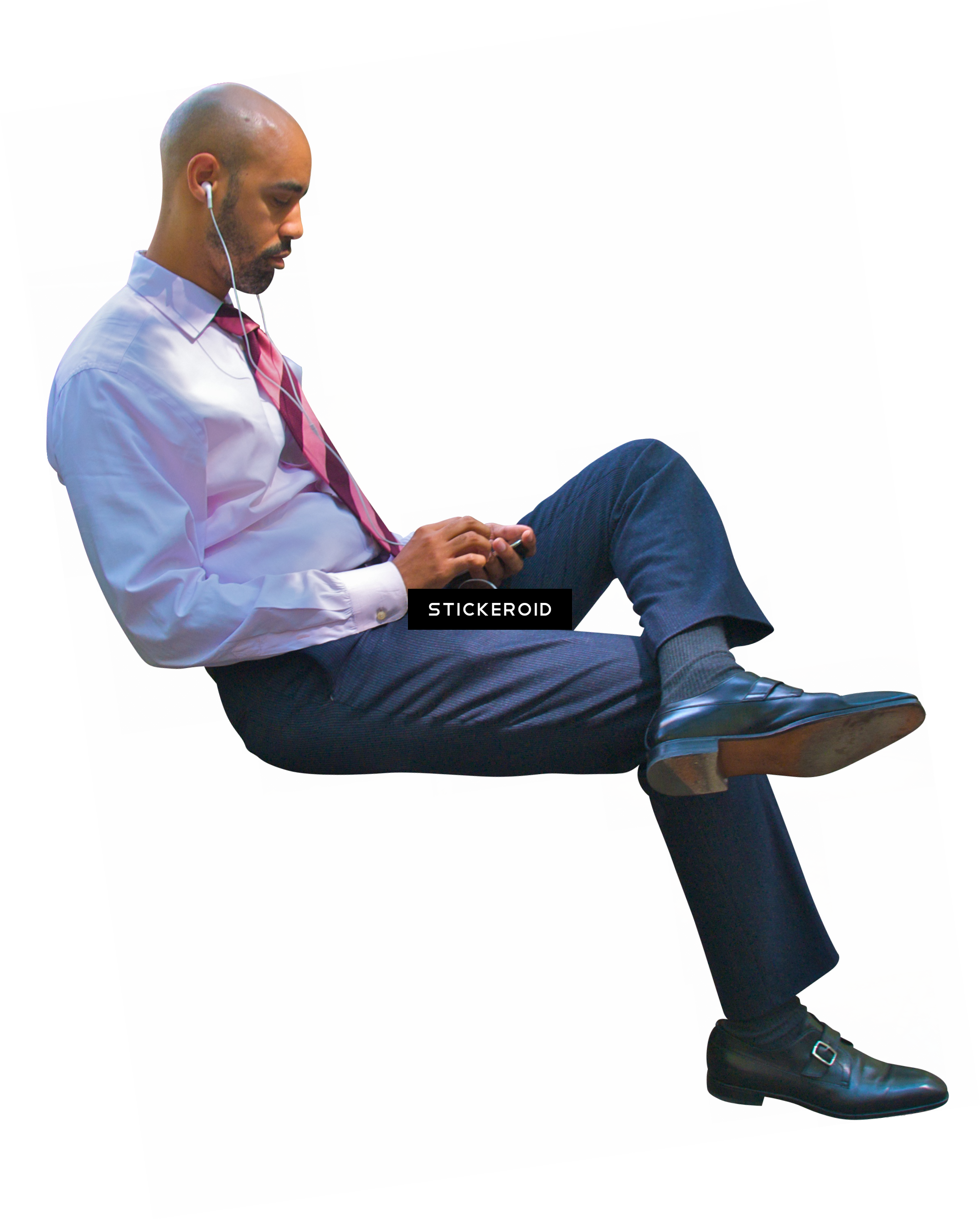 Sitting Businessman Man (2150x2675), Png Download