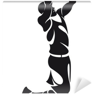 Free Basketball Player Silhouette Png - False Jump Man Basketball Player Vinyl Wall Sticker (400x400), Png Download
