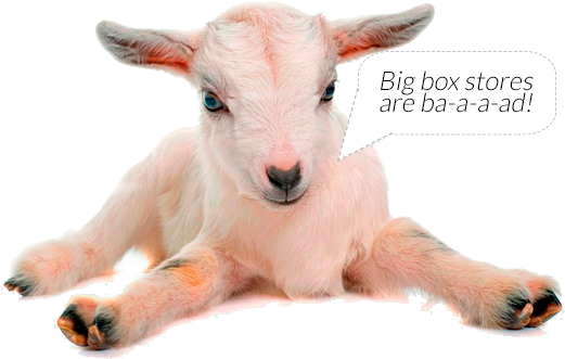 Goat "big Box Stores Are - Goat (581x383), Png Download