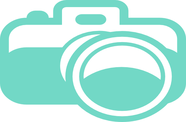 Teal Camera Clip Art At Clker - Black And White Camera Clip Art (600x394), Png Download