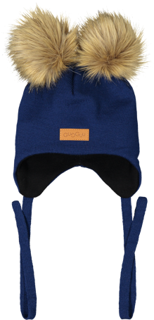 Double Furry Baby Beanie, Night Blue - Infant (500x500), Png Download