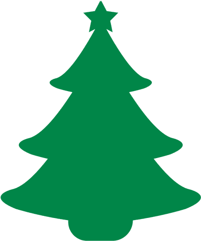Árbol De Navidad Plana Verde Transparent Png - Clipart Christmas Tree Silhouette (393x471), Png Download