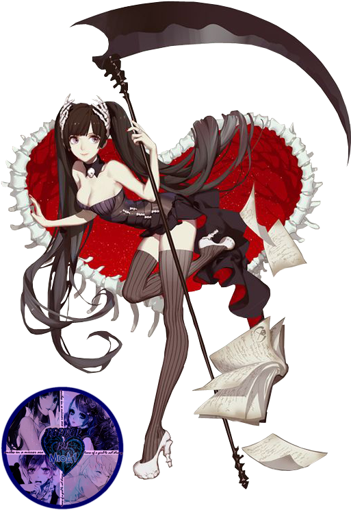 Anime Scythe Png Graphic Library Library - Wisteria Yoru No Majo Lilith (564x798), Png Download