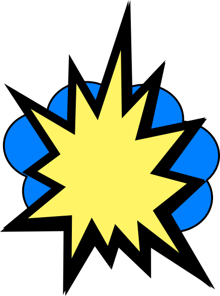 Starburst Clipart Superhero - Comic Book Pow Png (444x597), Png Download