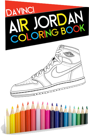 Air Jordan Coloring Book: Sneaker Adult Coloring Book (940x705), Png Download