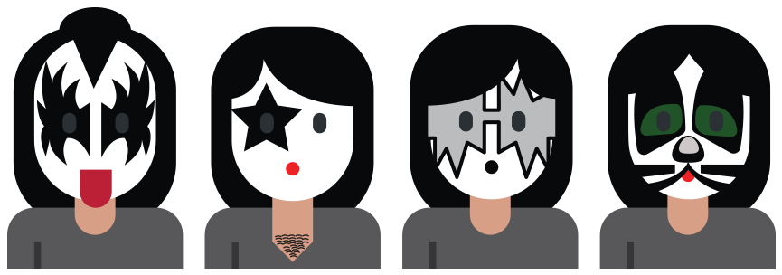 Kiss Band Png Download - Rock Bands As Emojis (958x958), Png Download