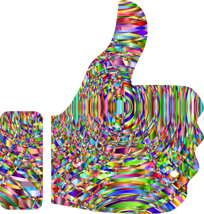 Thumb Signal Computer Icons Gesture Hand - Colorful Thumbs Up Emoji (716x750), Png Download