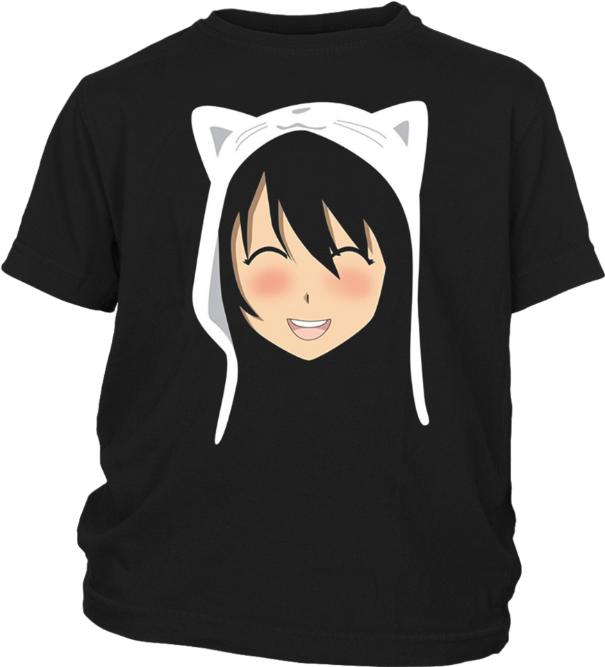 Anime Face Cat T-shirt - Anime Face Cat Shirt Manga Lover Otaku Style Japanese (960x960), Png Download