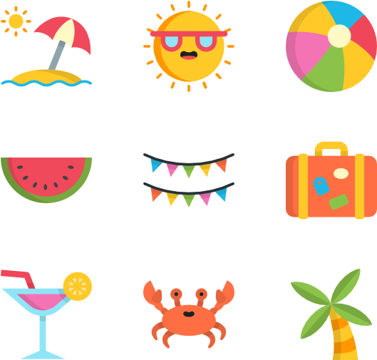 Download Here - Summer Icons Transparent (600x564), Png Download