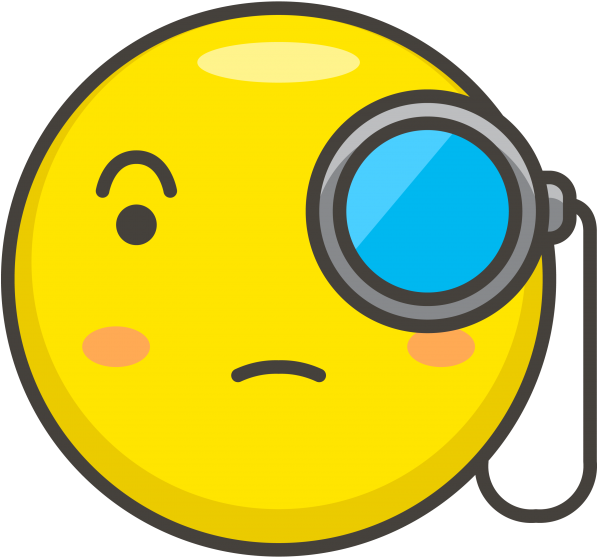 Face With Monocle Emoji - Monocle Icon Png (866x650), Png Download