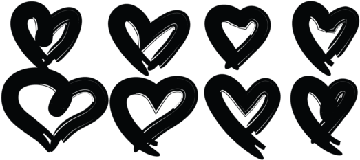504 Hearts Hand Drawn For Love Graphic Elements - Graphics (580x386), Png Download