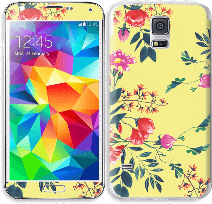 Yellow Spring Flowers - Samsung Sm G900i Galaxy S5 (800x766), Png Download