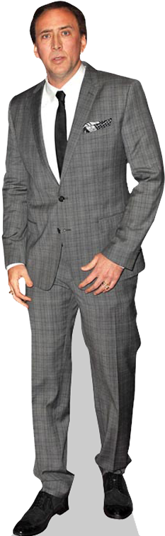 Nicolas Cage Cardboard Cutout (363x757), Png Download