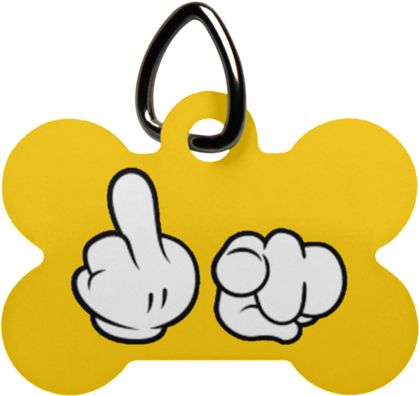 Simply Put Dog Bone Pet Tag - Fuck You De Mickey (596x563), Png Download