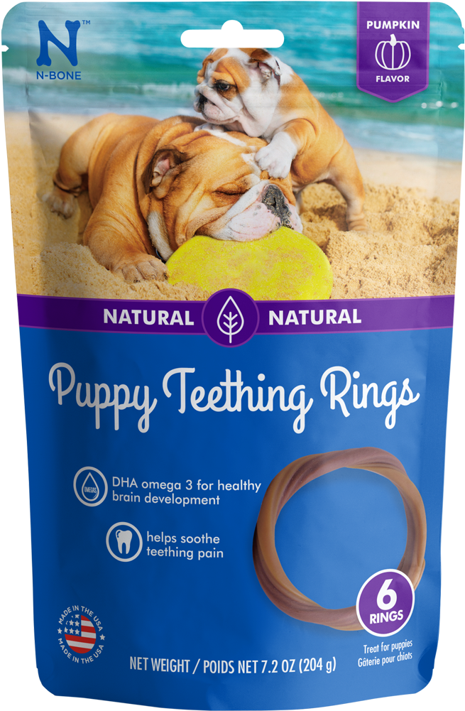 N-bone Puppy Teething Rings Pumpkin Flavor Dog Treats - N-bone Puppy Teething Ring Chicken Dog Treat 3 Pack (1000x1000), Png Download
