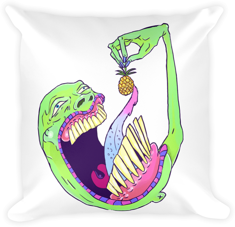 Pepe The Pineapple Guy Pillow - Throw Pillow (1000x1000), Png Download