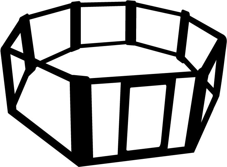 Cage Clipart Octagon - Png Octagon Cage (880x632), Png Download