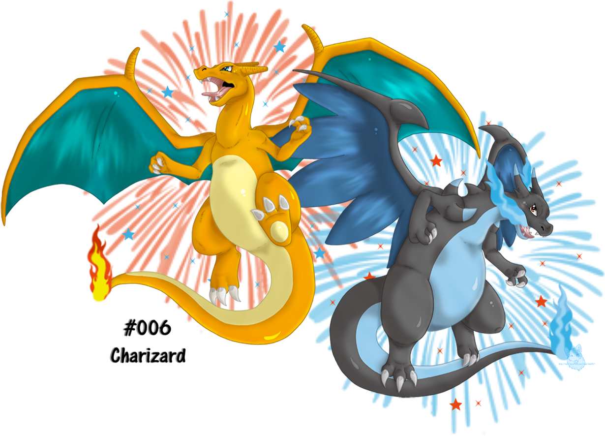 #006 Charizard - Illustration (1274x900), Png Download