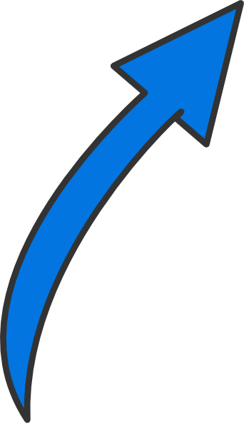 Blue Arrow Clipart Clipart Kid - Long Curved Arrow Clipart (342x593), Png Download