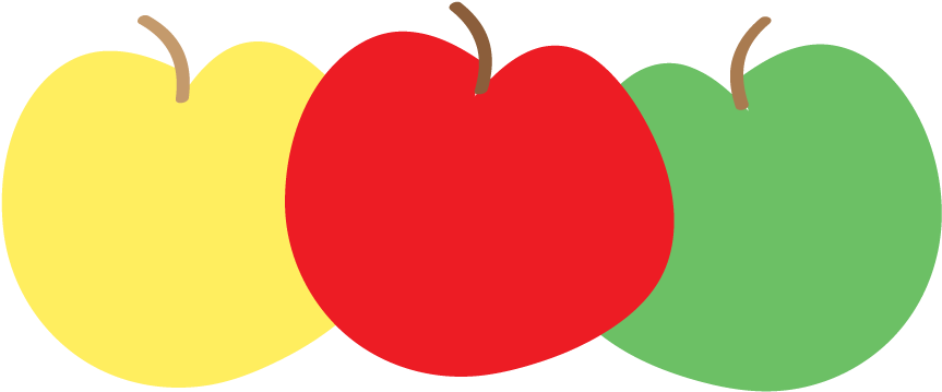 Apple Clipart 3 Colors - Apple Border Clip Art Free (882x393), Png Download