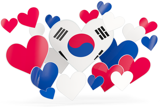 Illustration Of Flag Of South Korea - South Korea Flag Heart (640x480), Png Download