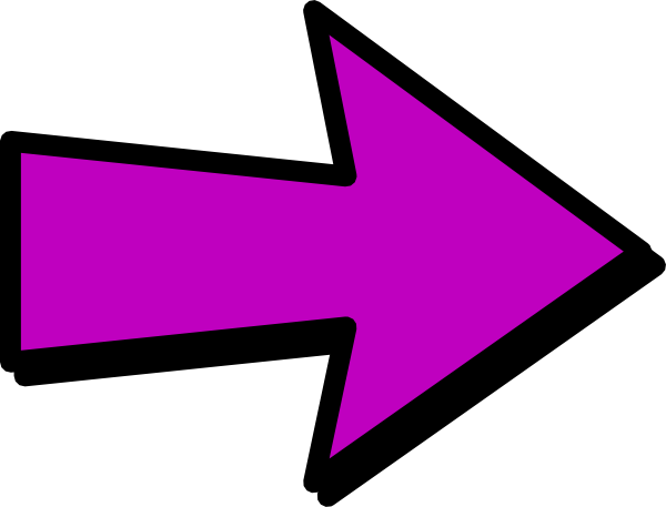 Right Arrow Clipart - Purple Arrow Transparent (600x457), Png Download