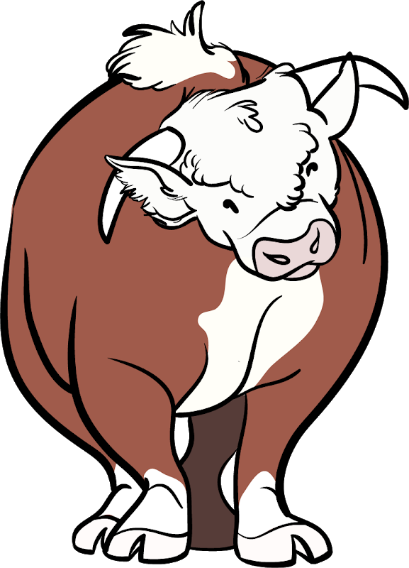 Cuddles The Bull From A Martin And Lewis Film (577x800), Png Download