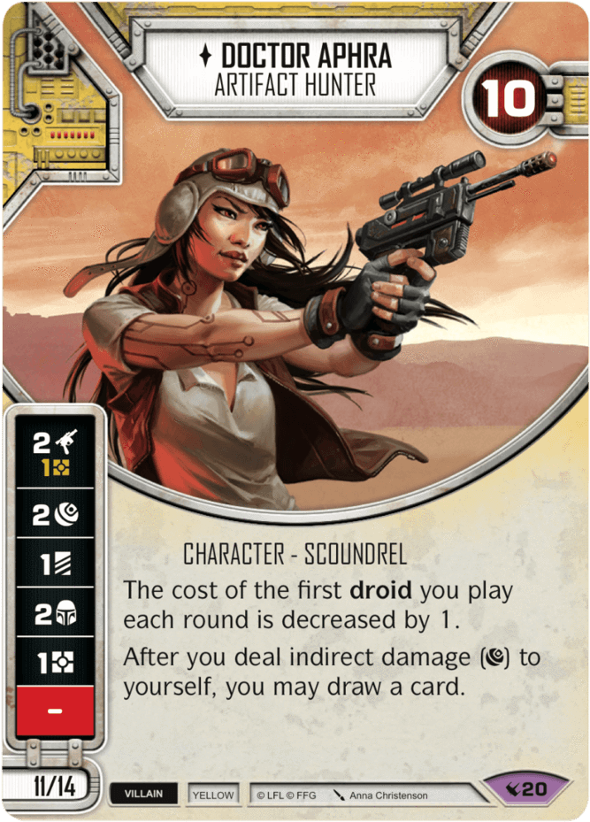 Star Wars Destiny Legacies Doctor Aphra Artifact Hunter - Star Wars Destiny Aphra (724x1000), Png Download