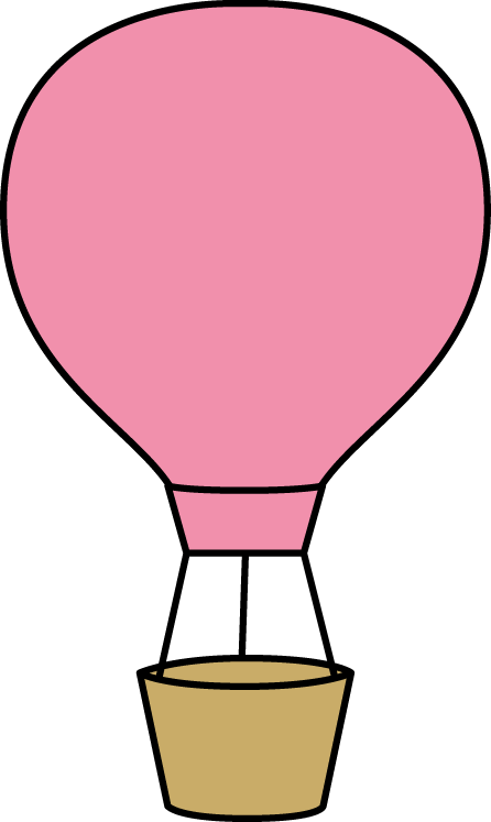 Hot Air Balloon Clip Art - Pink Hot Air Balloons (446x747), Png Download