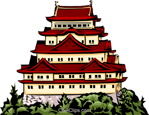 Japanese Temple Royalty Free Vector Clip Art Illustration - Japanese Temple No Background (480x371), Png Download