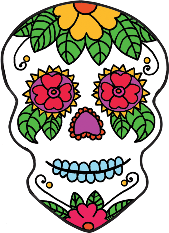 Sugar Skull Clipart Transparent Background - Dia De Los Muertos Skull Clipart (1160x772), Png Download