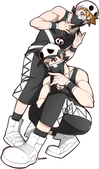 Banner Black And White Stock Outfit Tumblr Red And - Pokemon Team Skull Outfit (464x750), Png Download