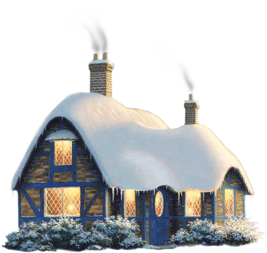 Transparent Snowy Winter House Png - Cottage In Snow Drawing (996x881), Png Download