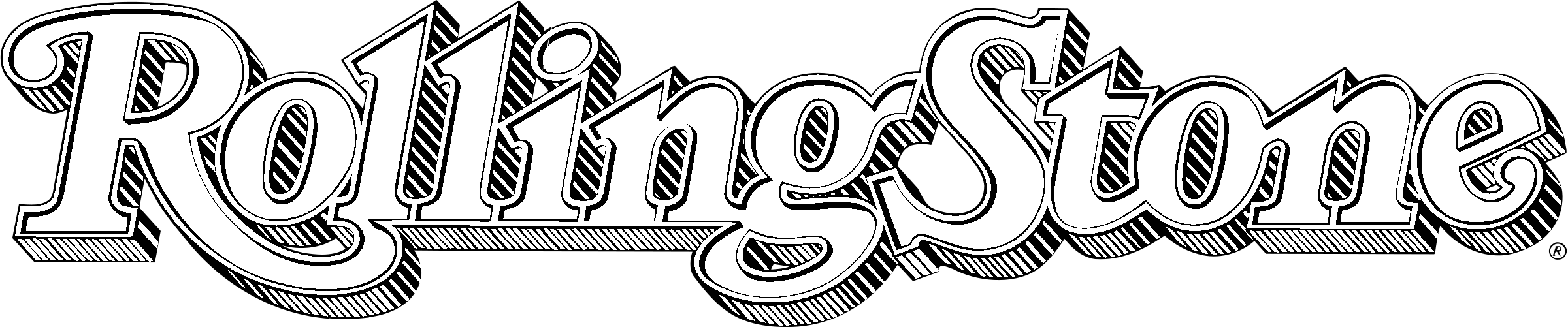 Rolling Stone Logo Black And White - Rolling Stone Logo Png (2400x501), Png Download