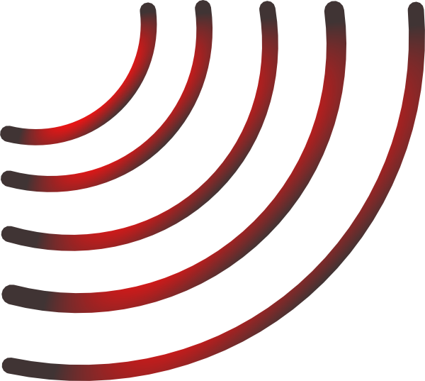 Radio Black And Red Clip Art At - Radiation Waves Transparent (600x537), Png Download
