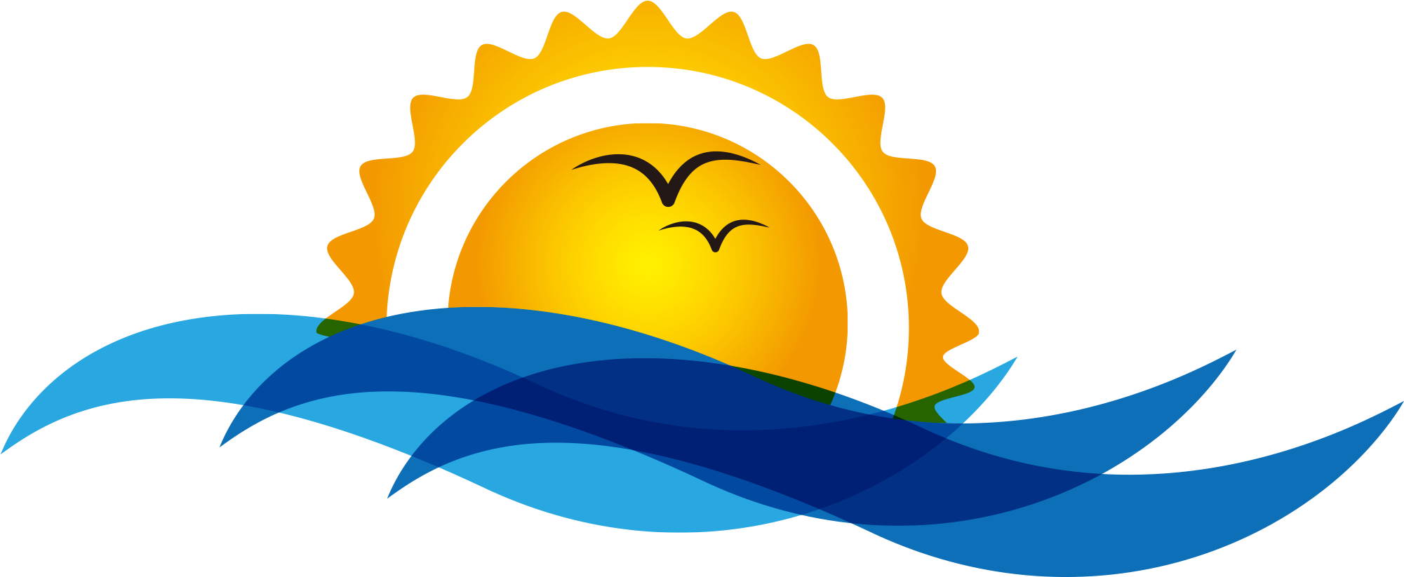 Bird Sunset Wave Clip - Travel And Tour Logo Free (2000x2000), Png Download