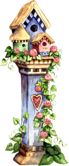 Freetoedit Ftestickers Scbirdhouse Watercolor Birdhouse - Fairy Tale (240x580), Png Download