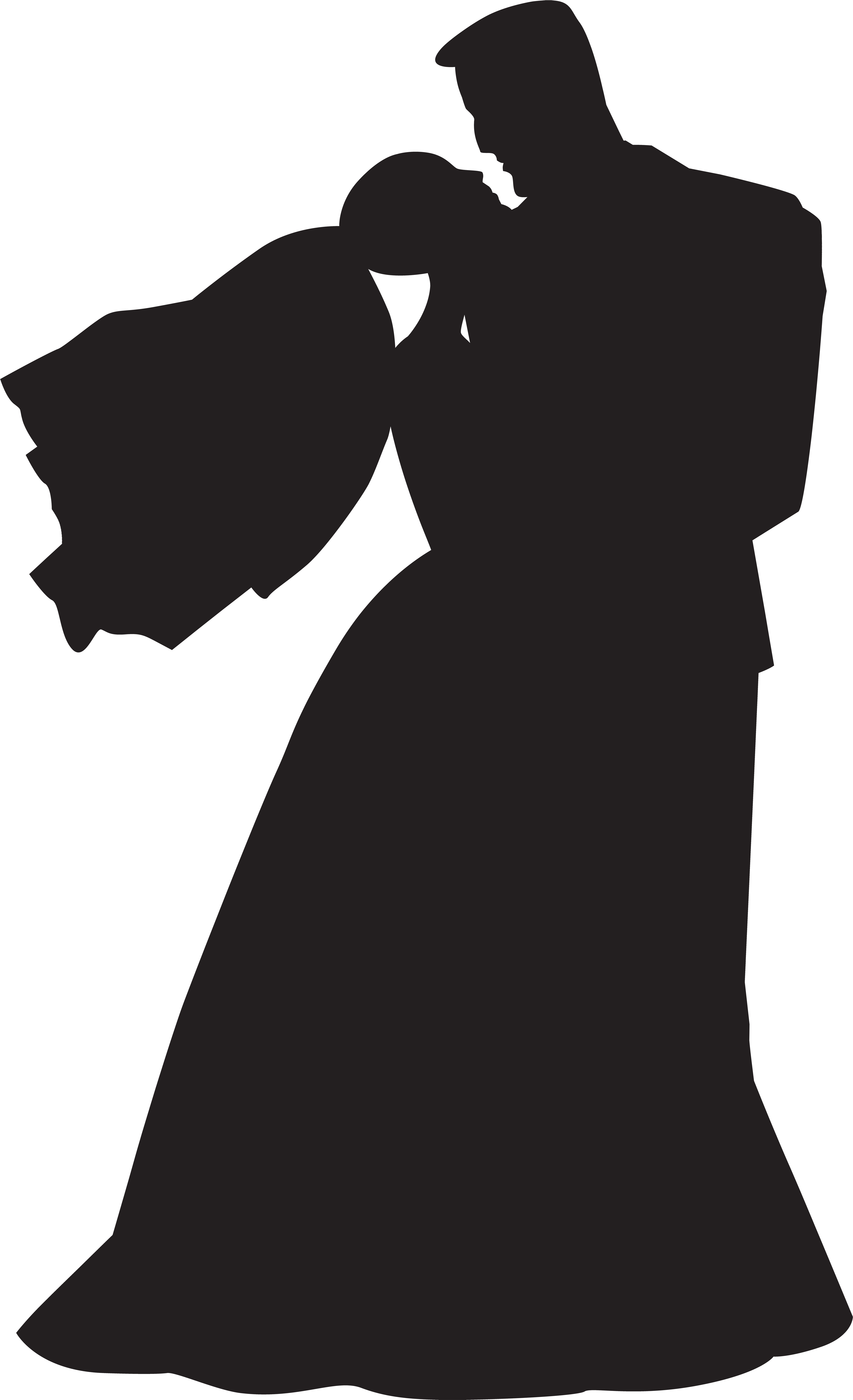 Wedding Couple Silhouette Transparent (4870x8000), Png Download