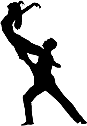 Dance Couples Silhouettes - Silhouette Of Dancer Png (300x431), Png Download