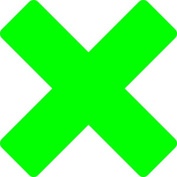 Green Tick Clipart The Cliparts - Green X Clipart (600x600), Png Download