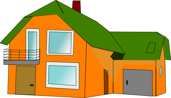 House Clipart Png - House With Garage Clipart (600x345), Png Download