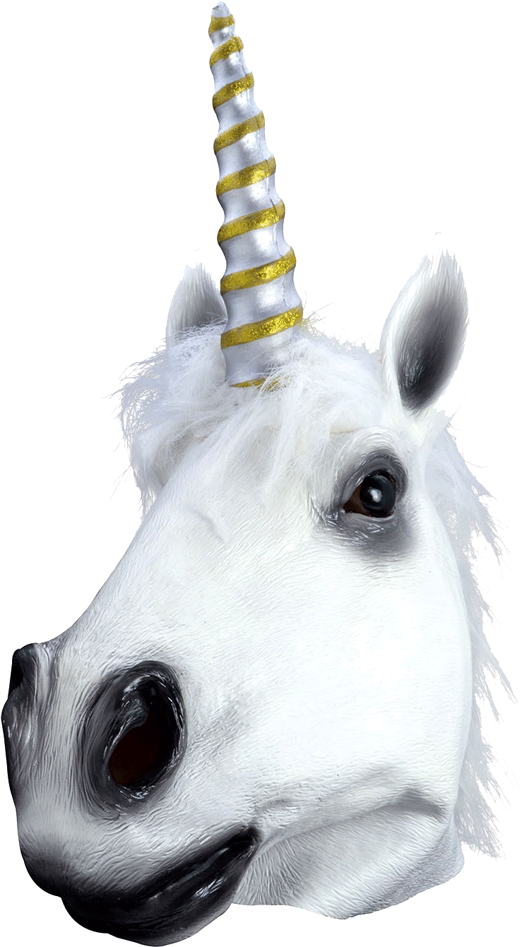 Descargar - Adult's Rubber Unicorn Mask (1339x1339), Png Download
