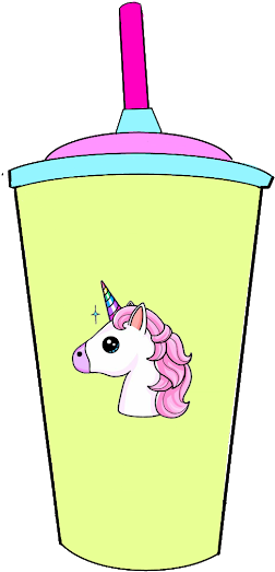 Copo Unicornio Png - Cartoon (530x706), Png Download
