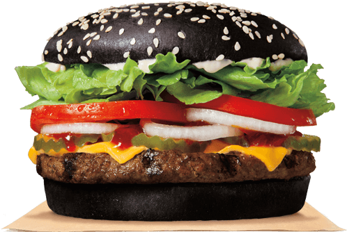Burger King Black Bunned Halloween Whopper - Black Burger (499x375), Png Download