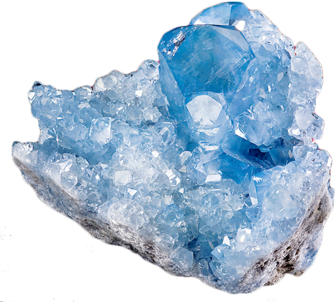 #crystal #blue #sparkle #tumblr #tumbler - Celestite Crystals (500x444), Png Download