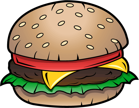 Sandwich Clipart Cheese Burger - Junk Food Clipart (561x436), Png Download