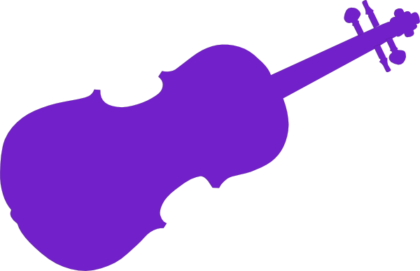 Purple Violin Clip Art - Violin Clip Art (600x387), Png Download