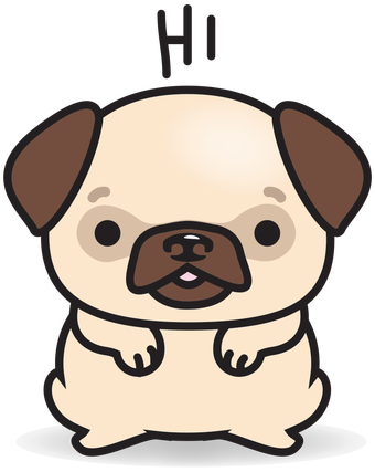Best Dog Breeds, Best Dogs, Cute Pugs, Pug Life, Puppy - Kawaii Pugs Dogs Drawing (340x427), Png Download