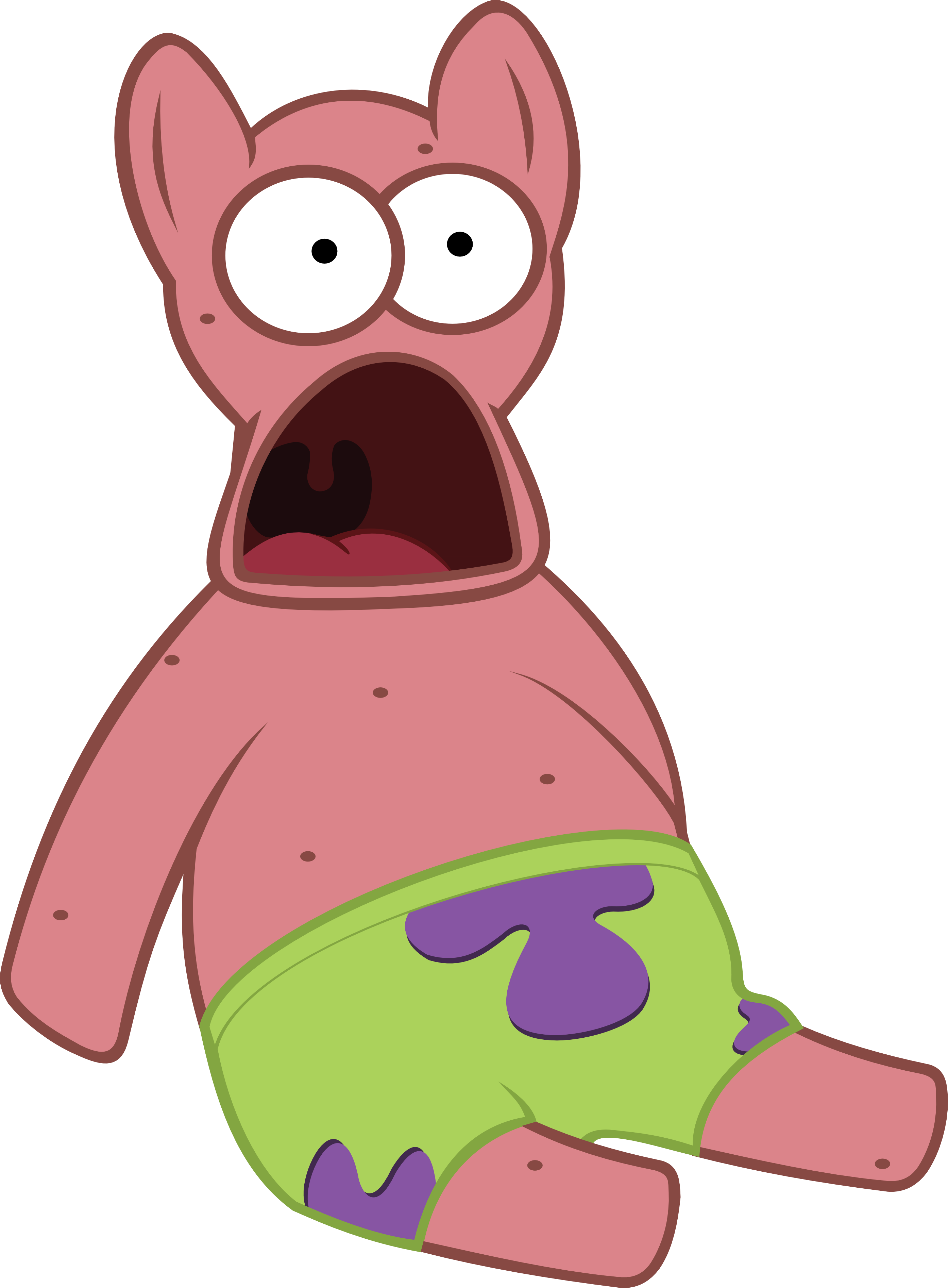 Patrick Star Pink Nose Mammal Head Cartoon Clip Art - Patrick Star (2788x3787), Png Download
